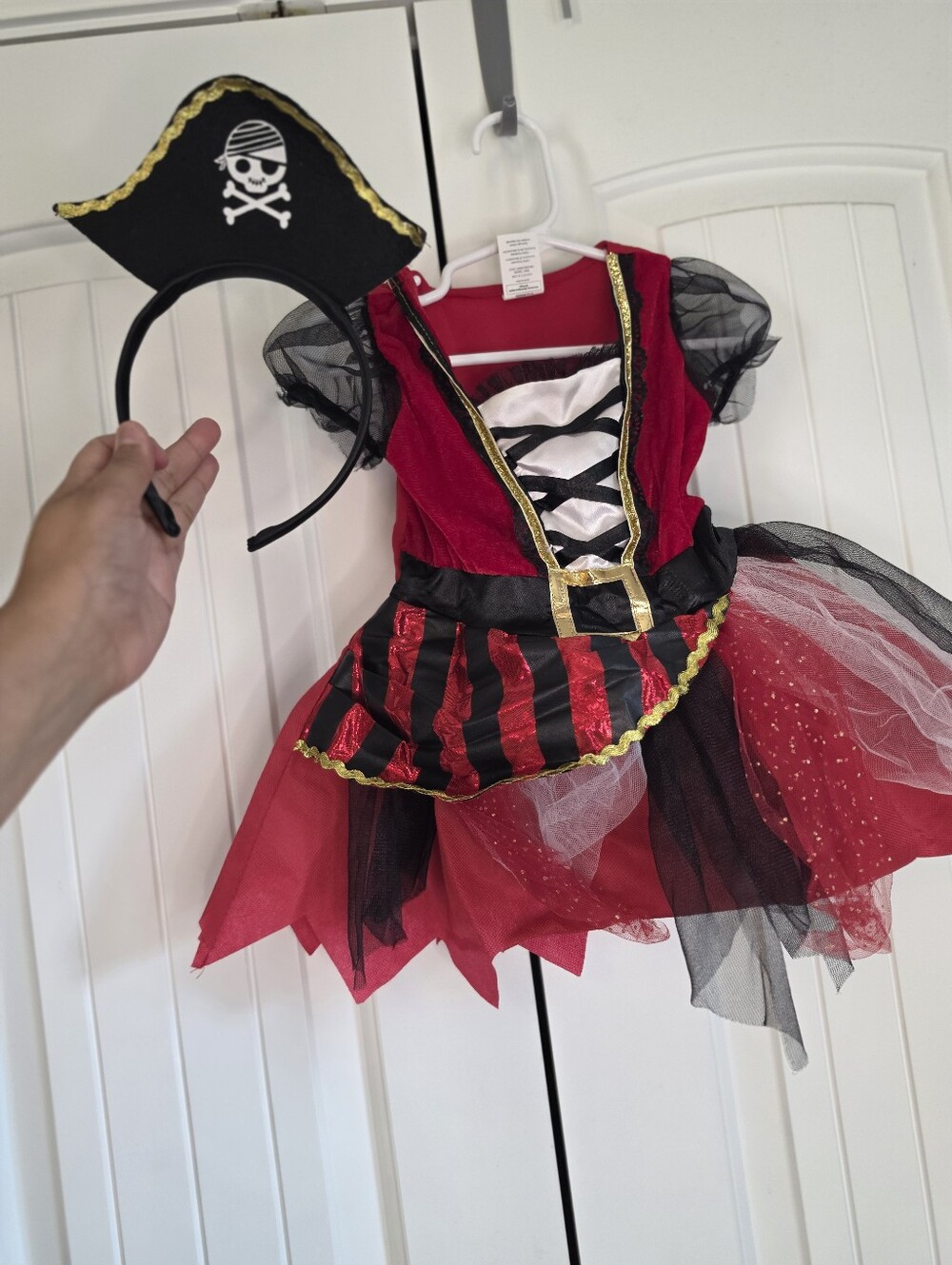 Way to Celebrate Baby Girl Pirate Halloween Costume Dress & Headband 6-12M